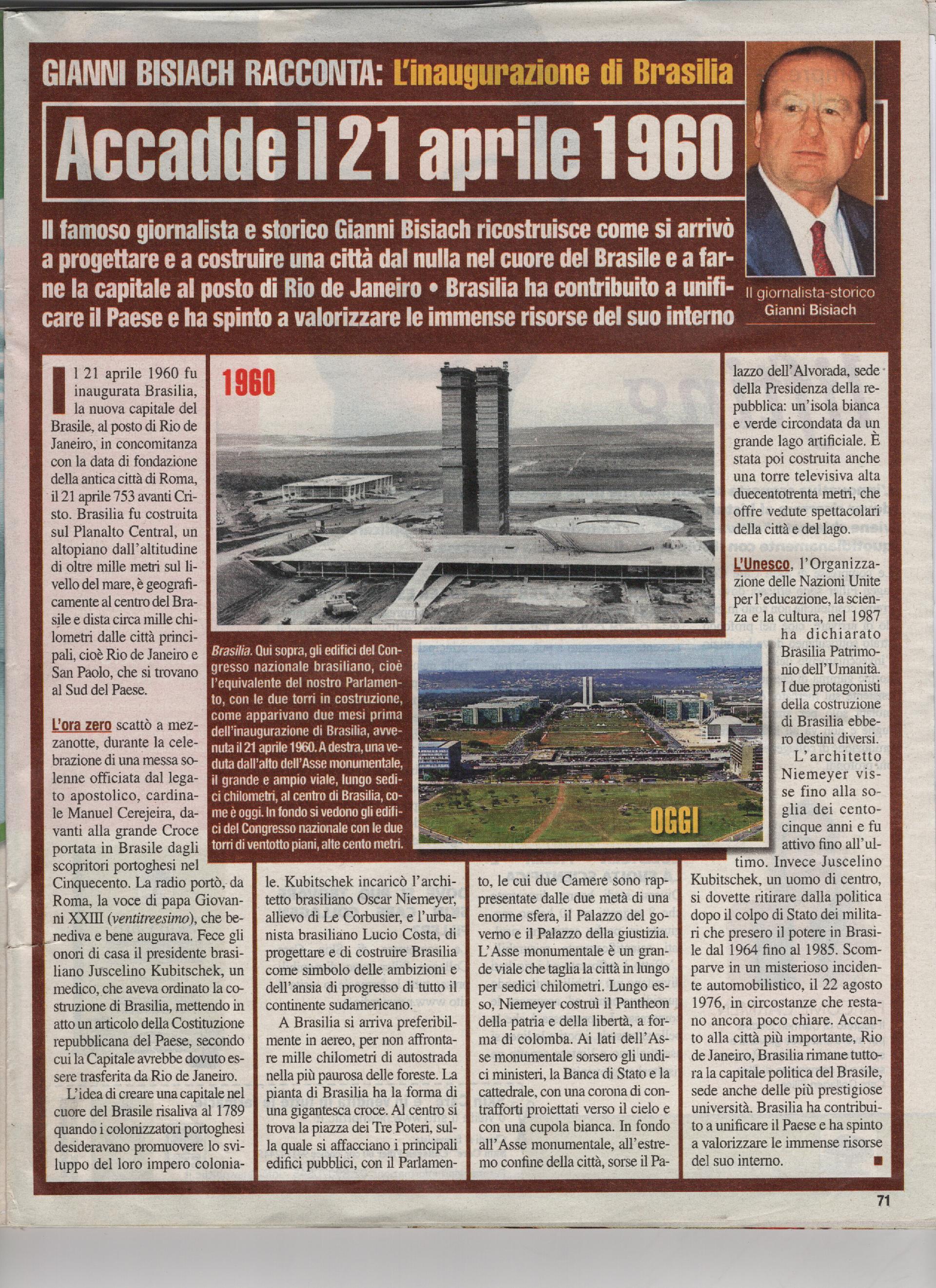 L'inaugurazione di Brasilia