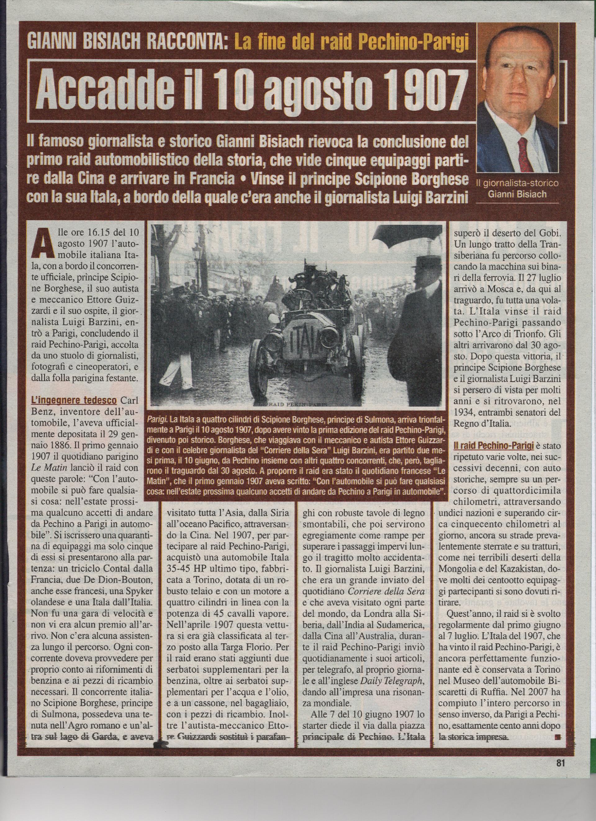 La fine del raid Pechino-Parigi