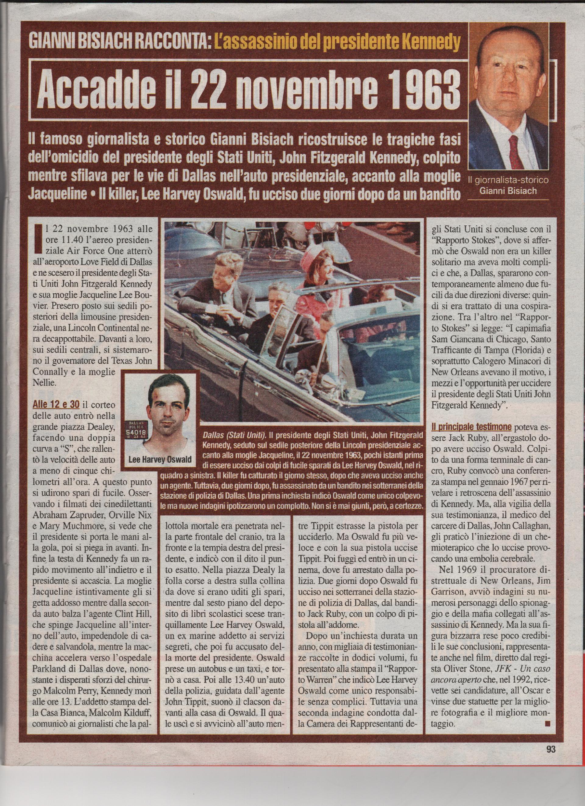 L'assassinio del Presidente Kennedy