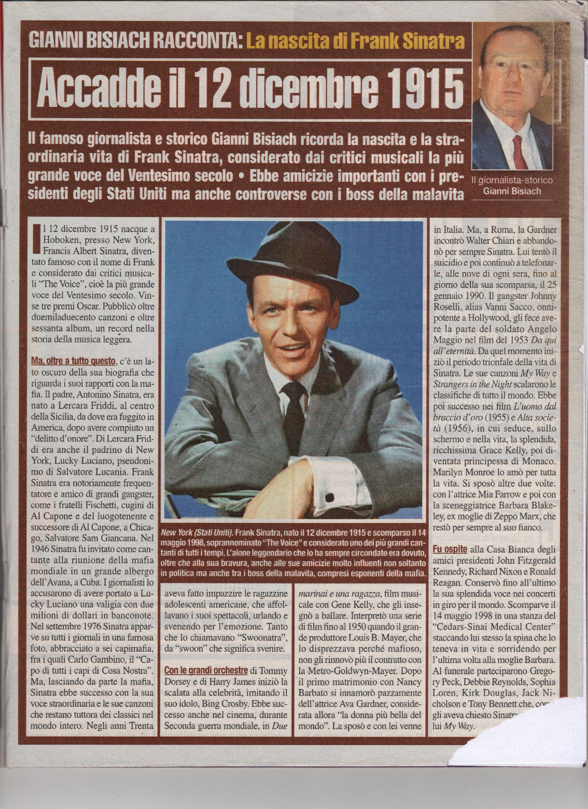 Nasce Frank Sinatra