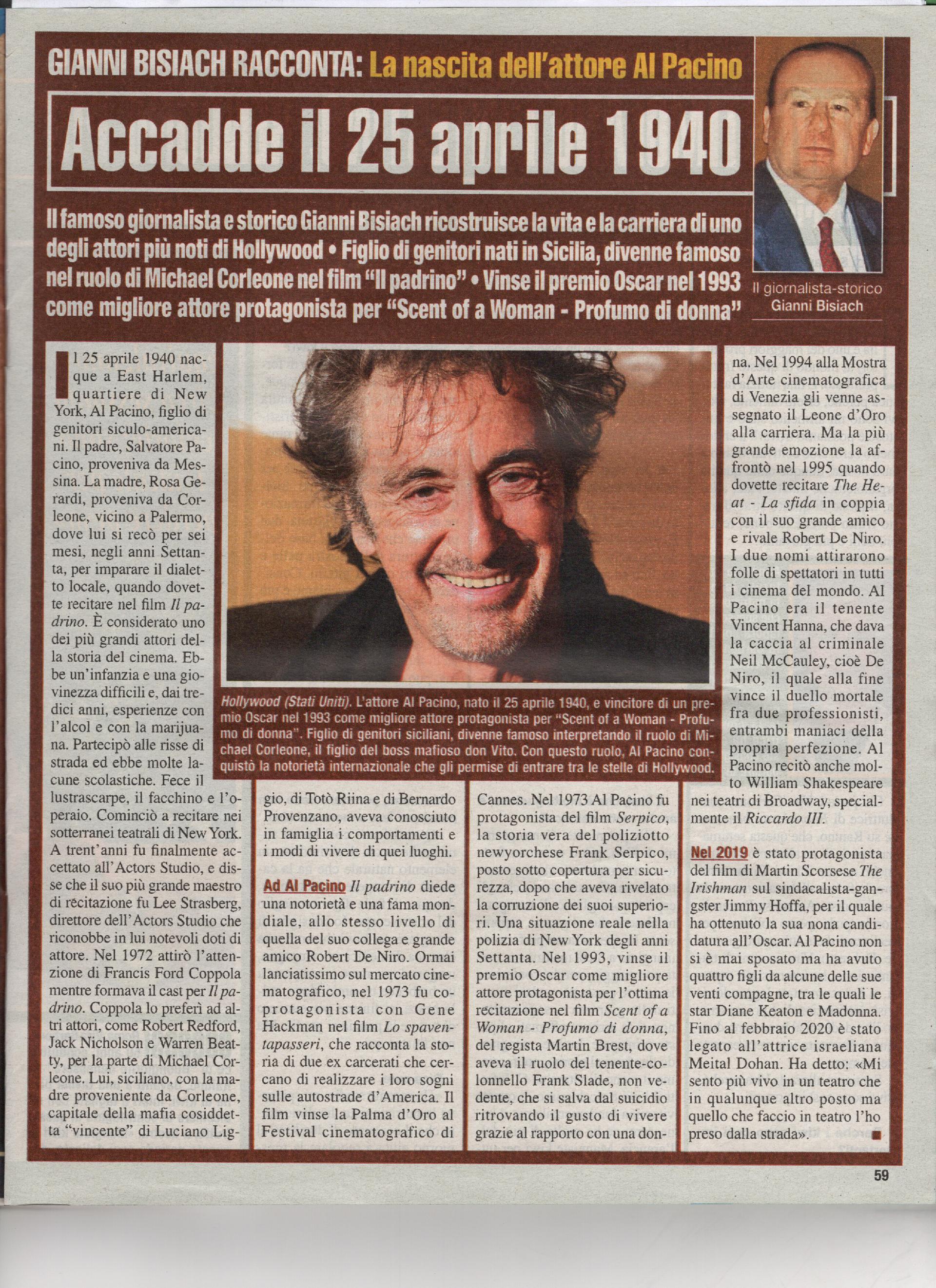 Nasce l'attore Al Pacino