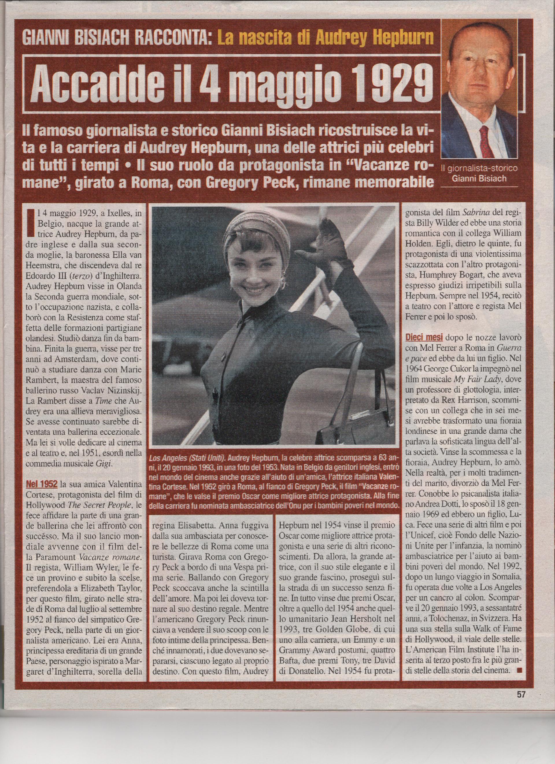 Nasce Audrey Hephurn