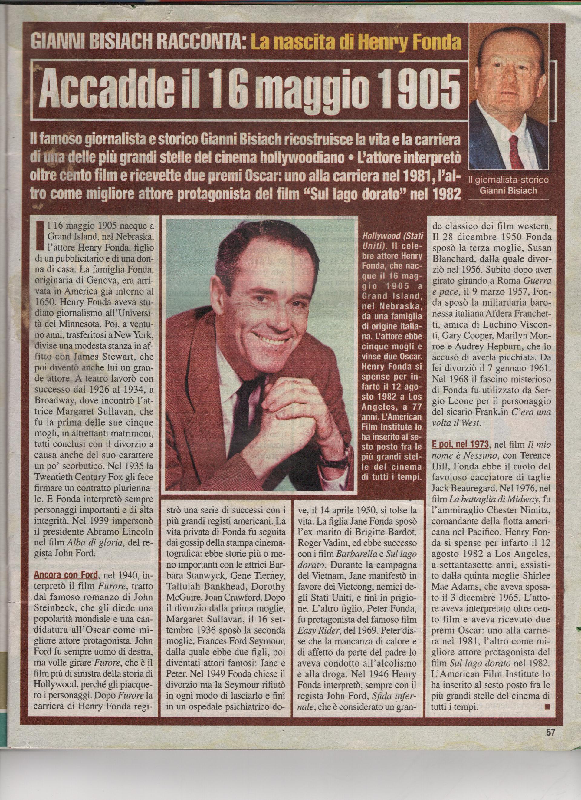 Nasce Henry Fonda