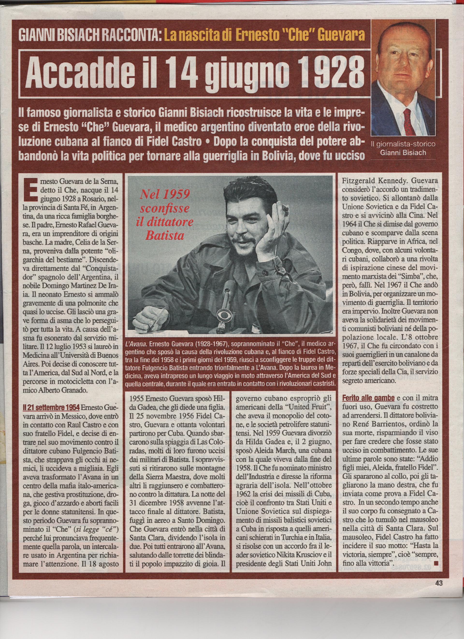 Nasce in Argentina il Che Guevara