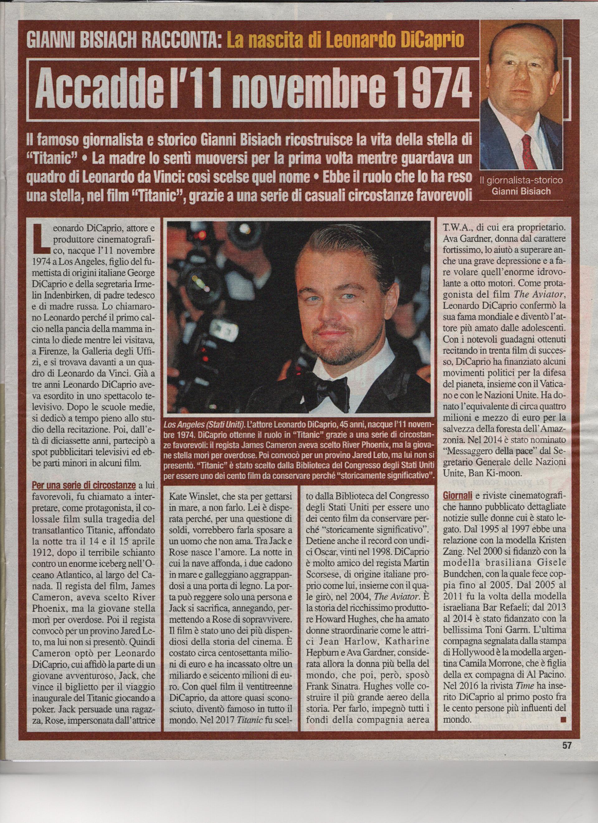La nascita di Leonardo di Caprio