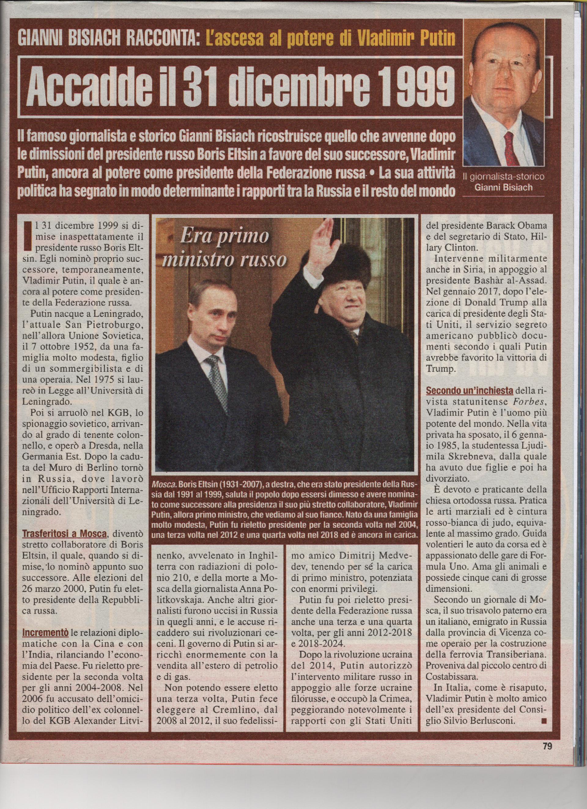 L'ascesa al potere di Vladimir Putin