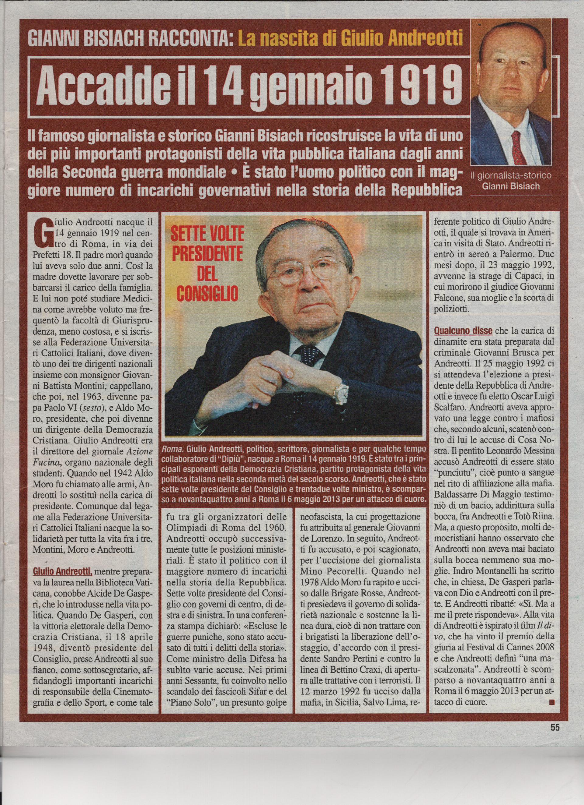 Nasce a Roma Giulio Andreotti