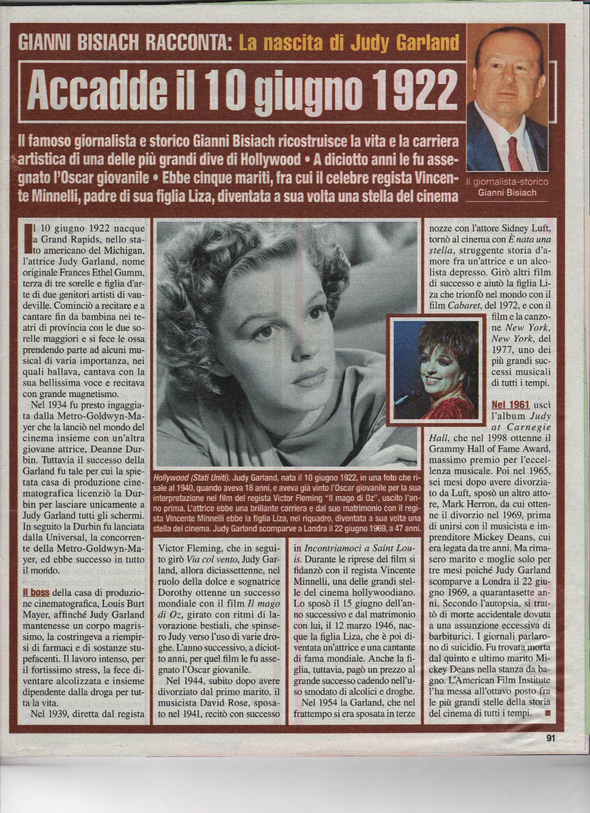 Nasce in America Judy Garland