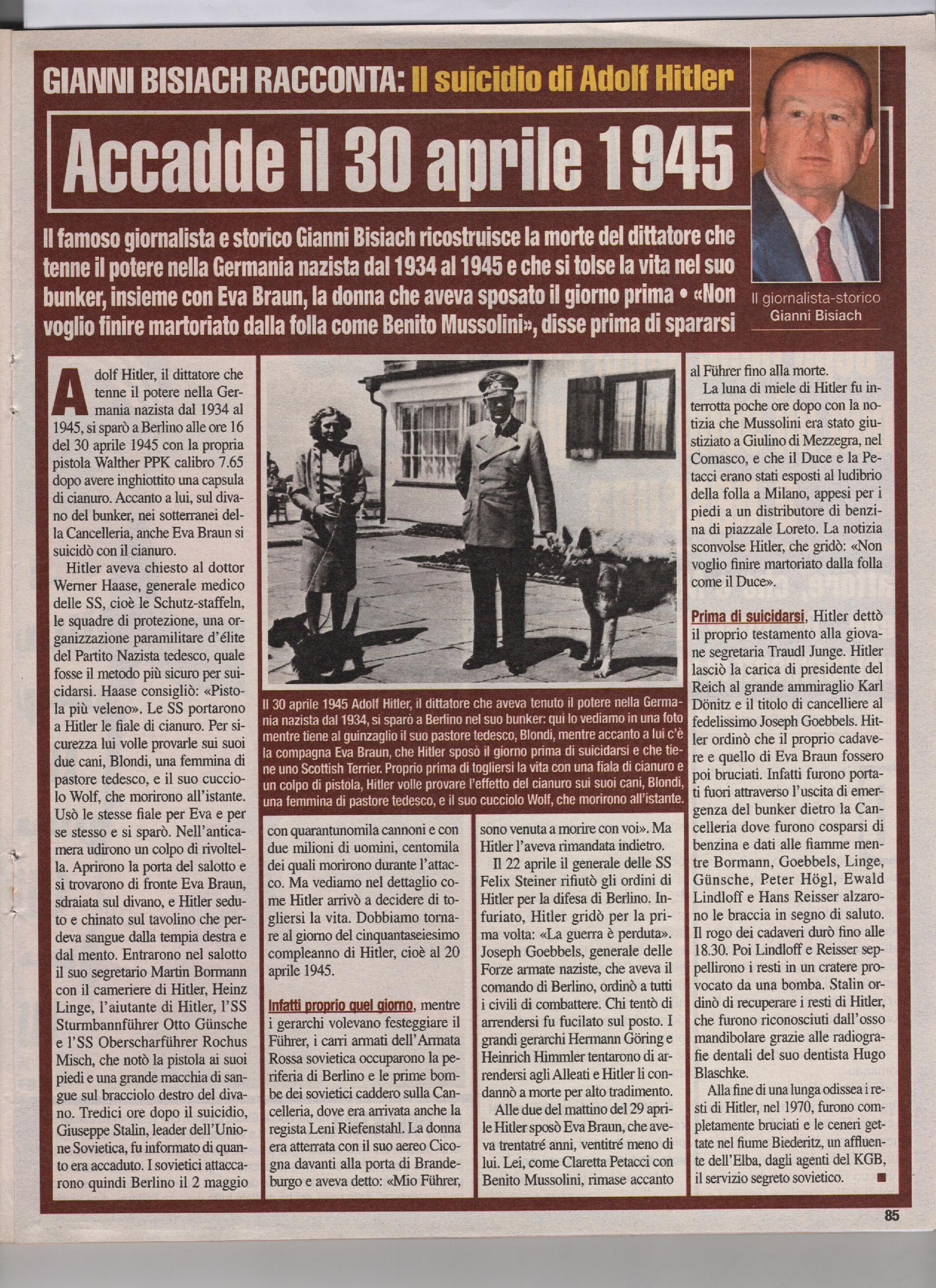 Il suicidio di Aldolf Hitler