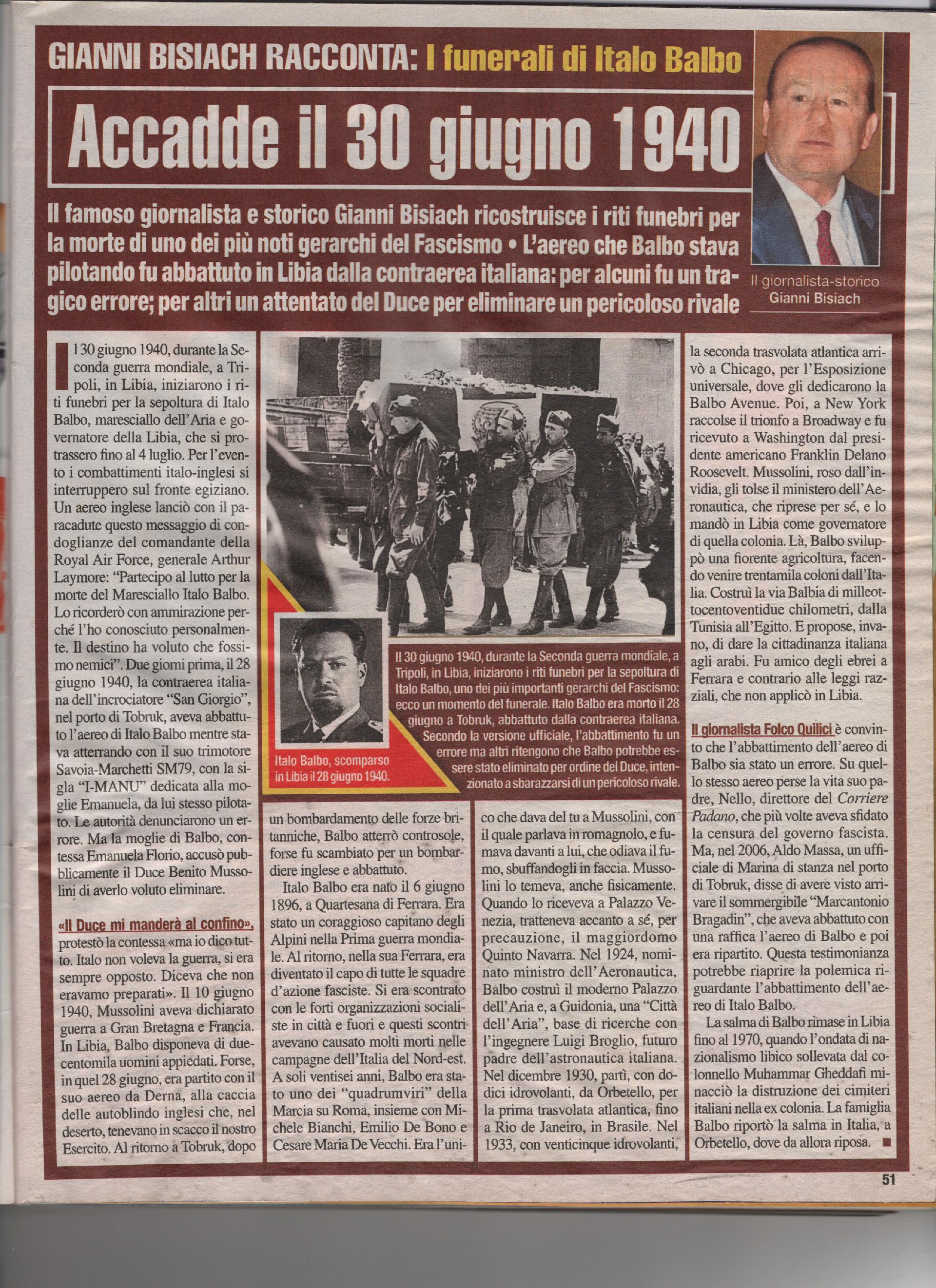 I funerali di Italo Balbo