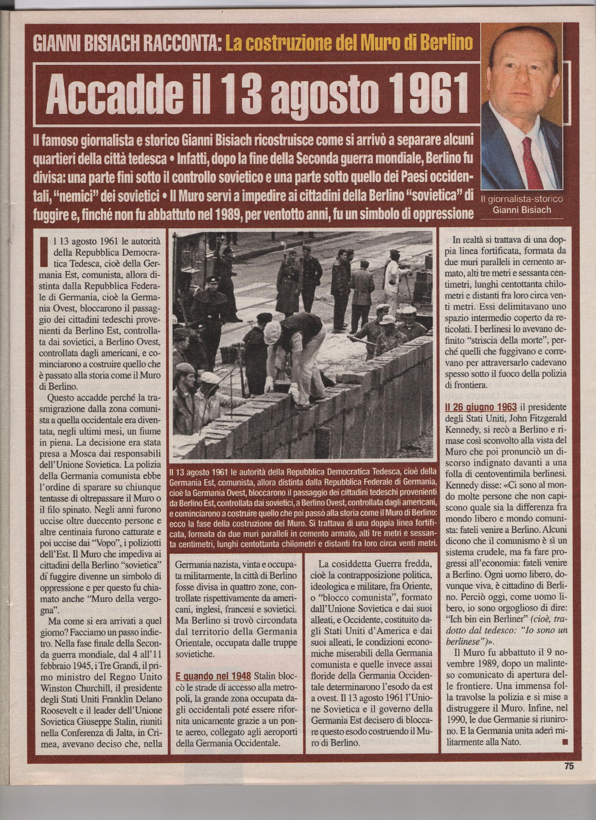 La costruzione del muro del Berlino