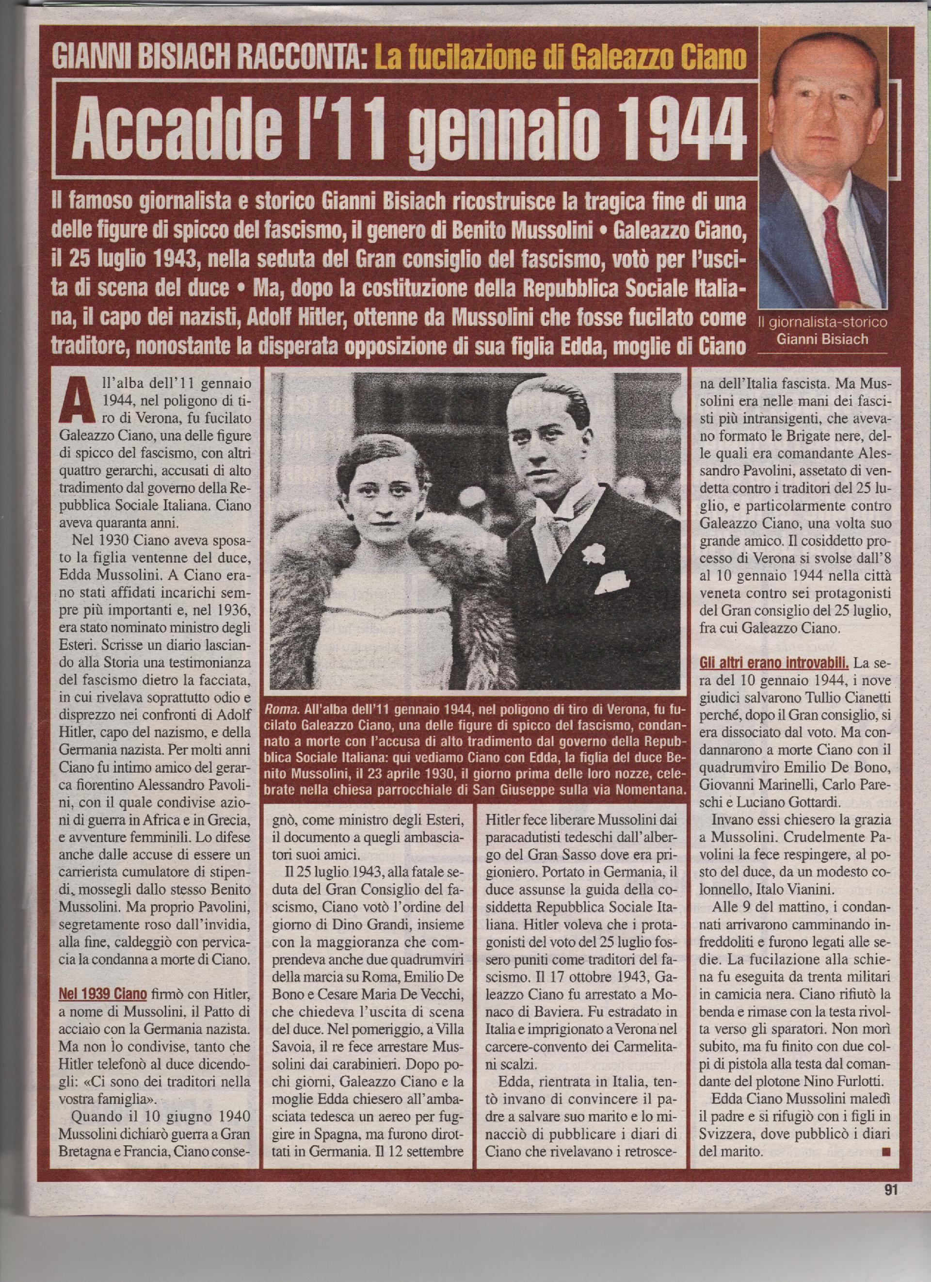 La fucilazione di Galeazzo Ciano
