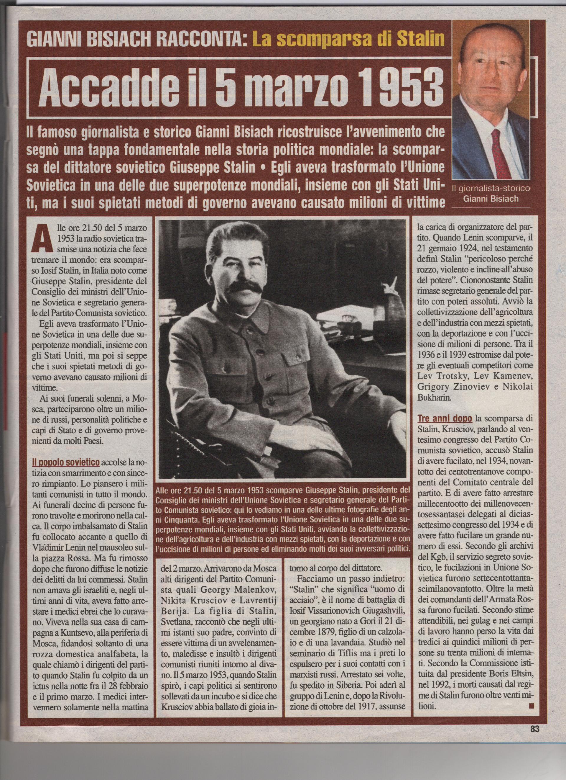 La scompaarsa di Stalin