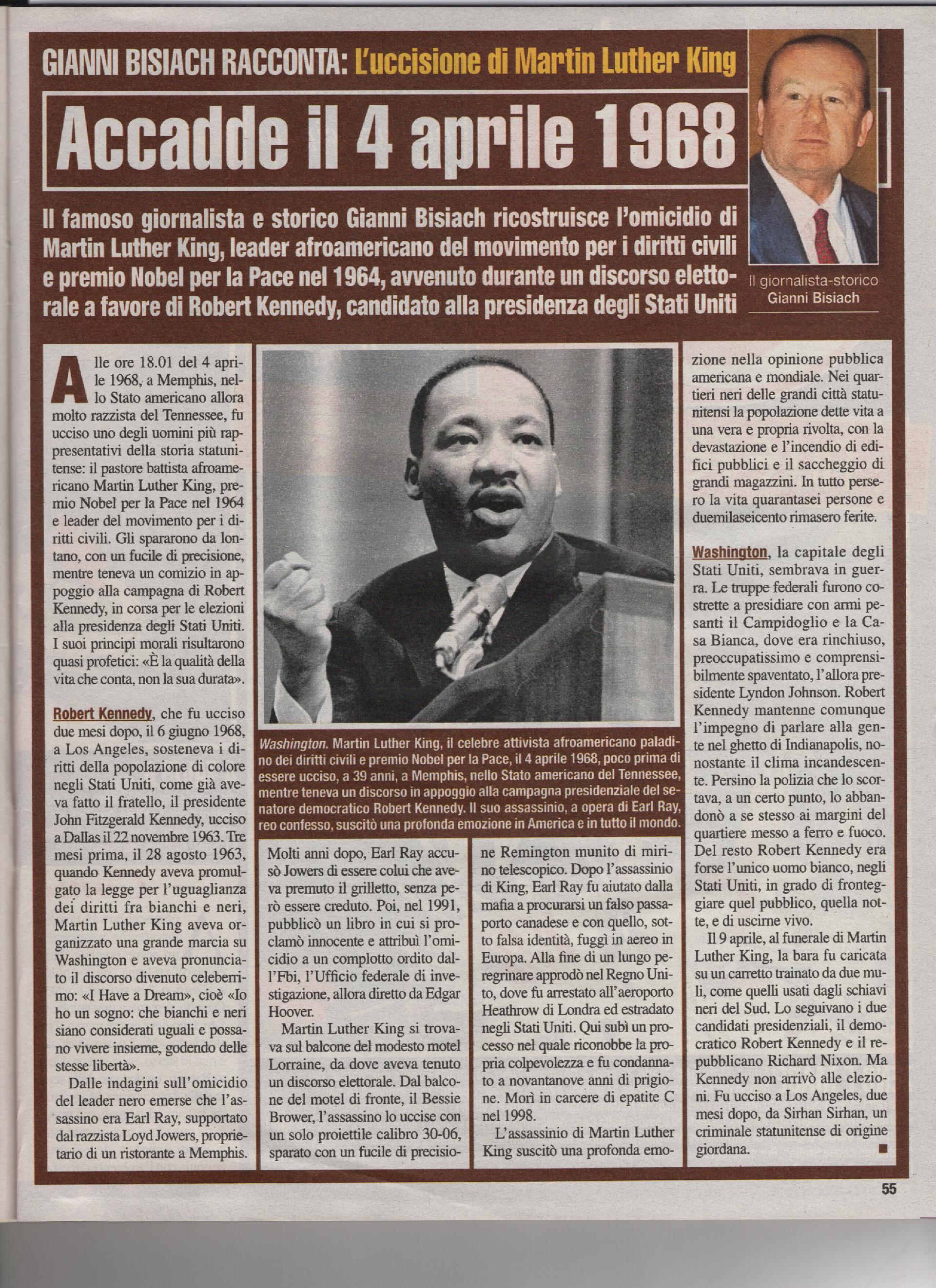 L'uccisione di Martin Luther King