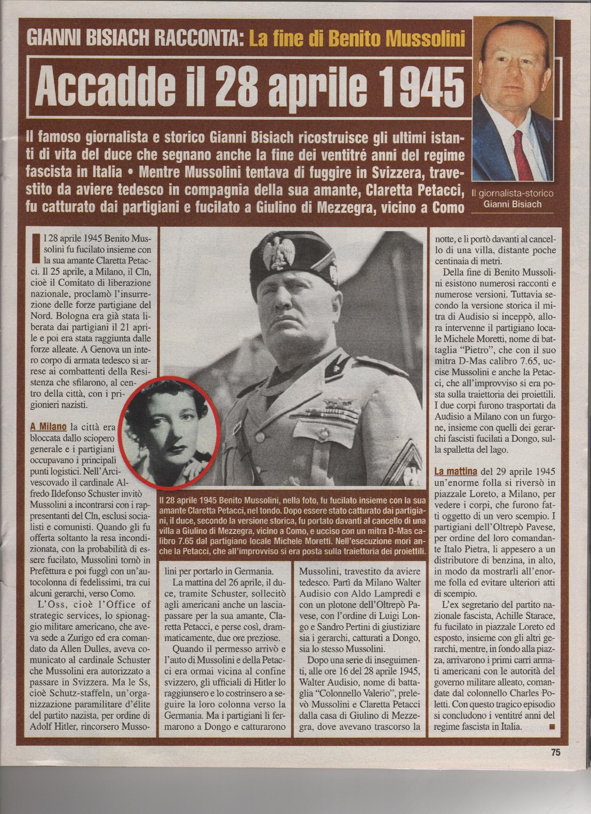 La fine di Benito Mussolini