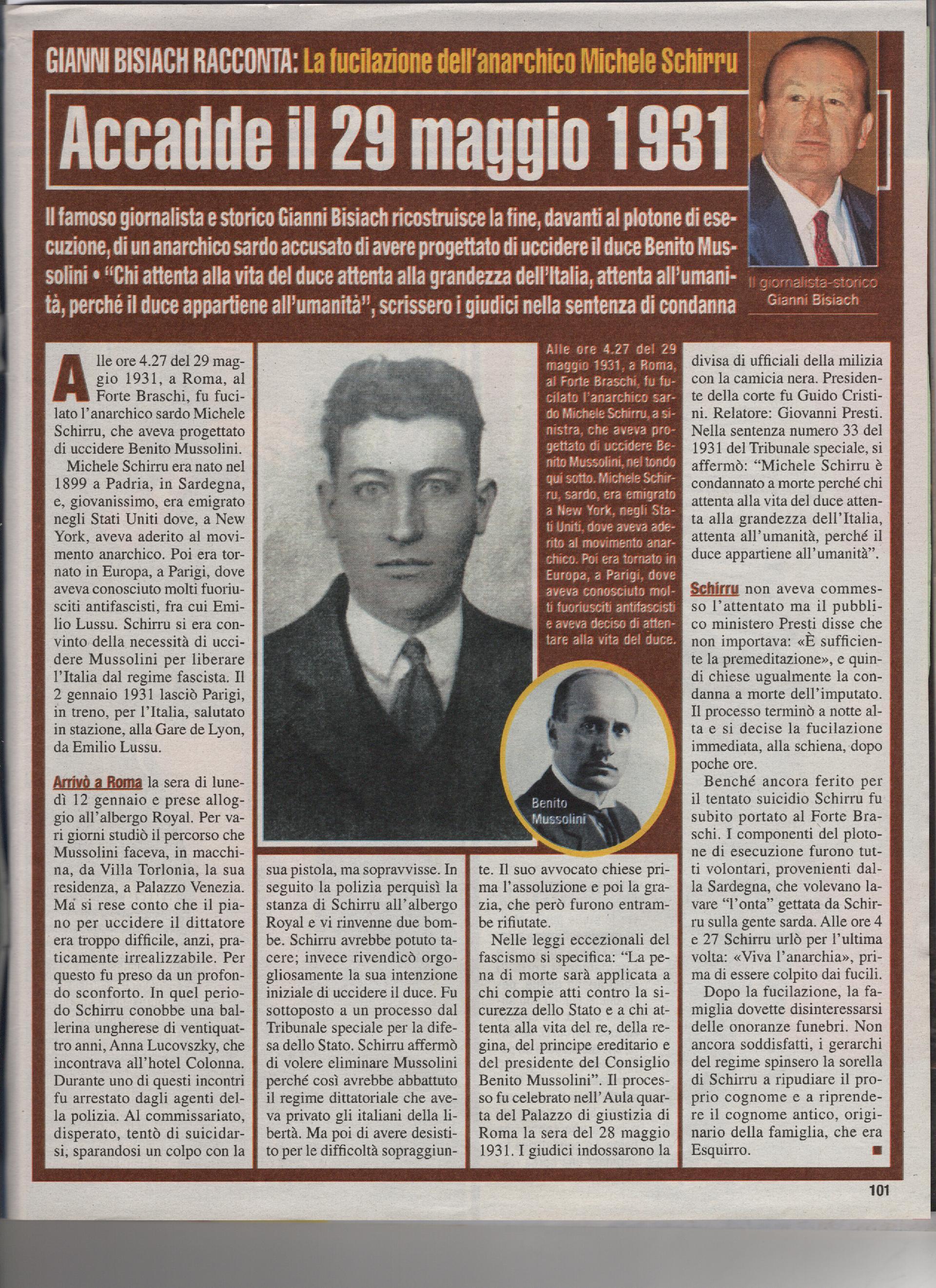 La fucilazione dell'anarchico Michele Schirru