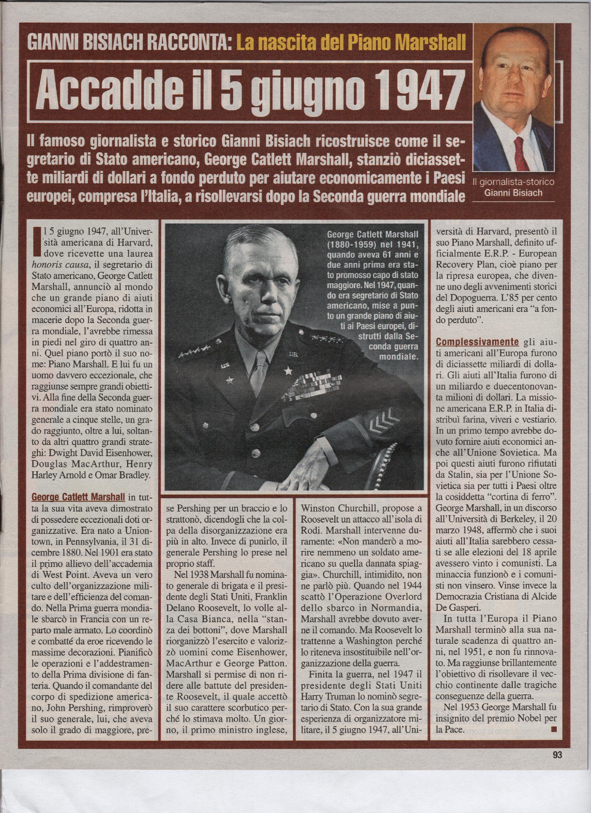 La nascita del Piano Marshall