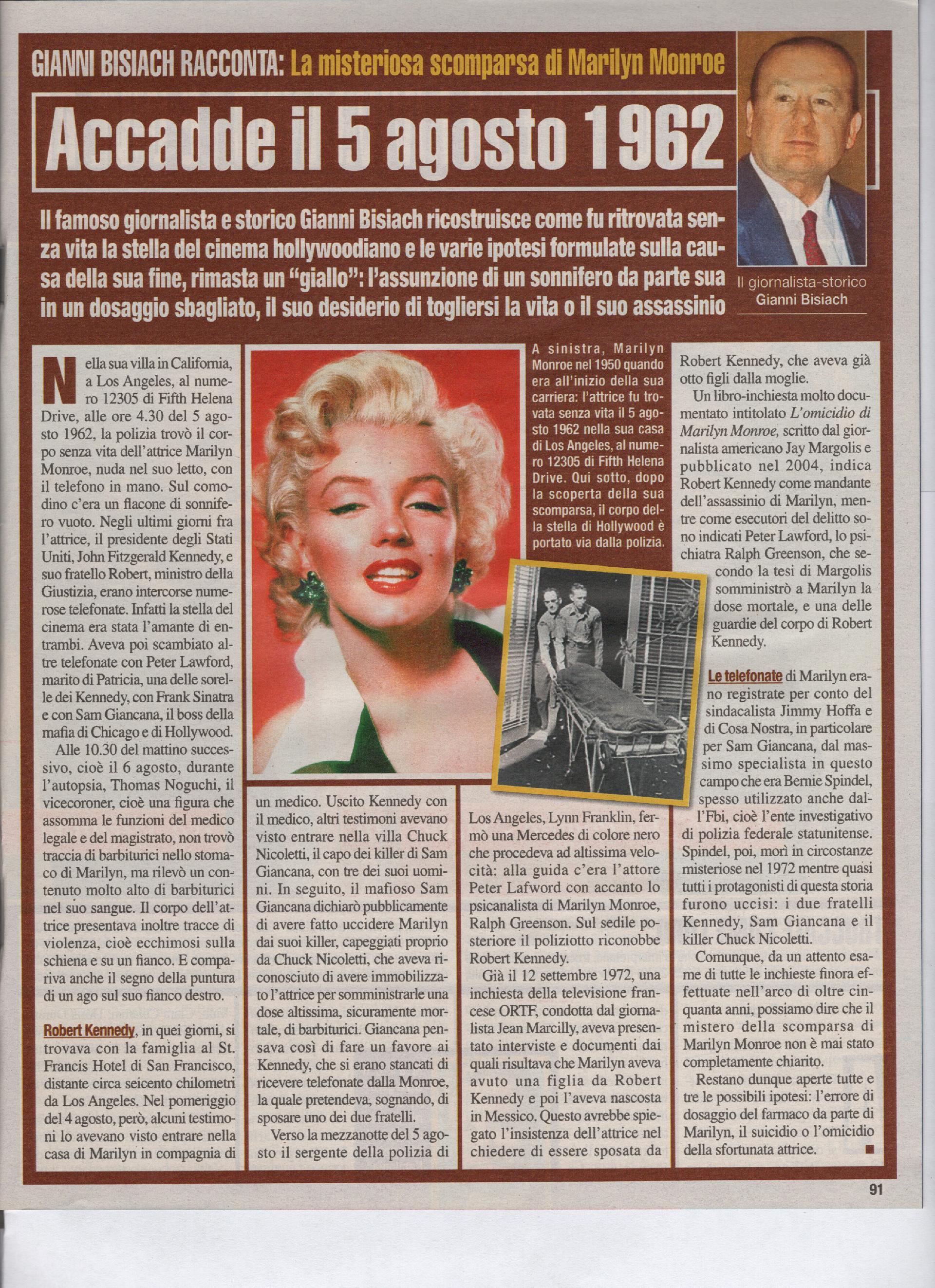 La misteriosa scomparsa di Marilyn Monroe