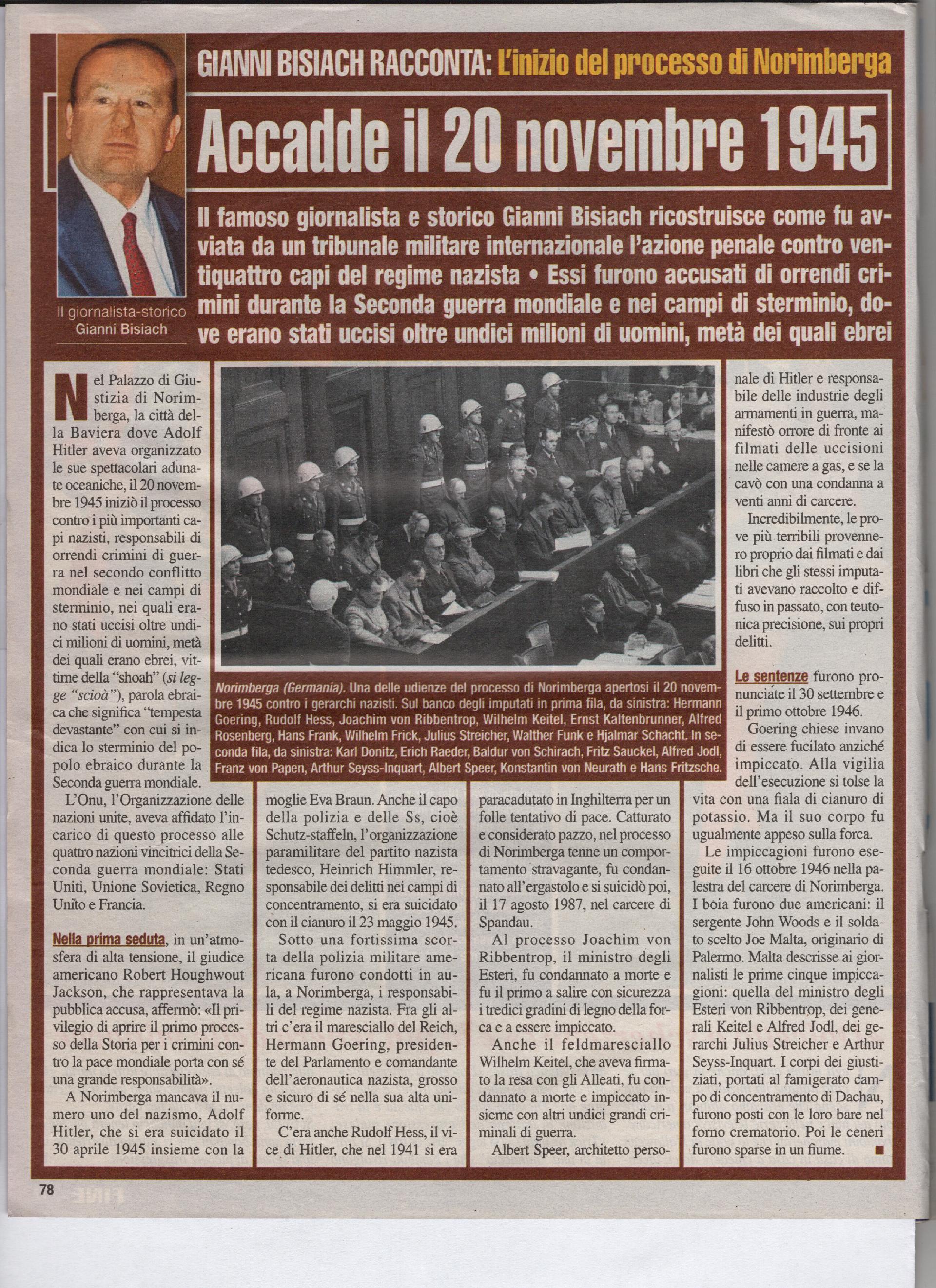 L'inizio del processo di Norimberga
