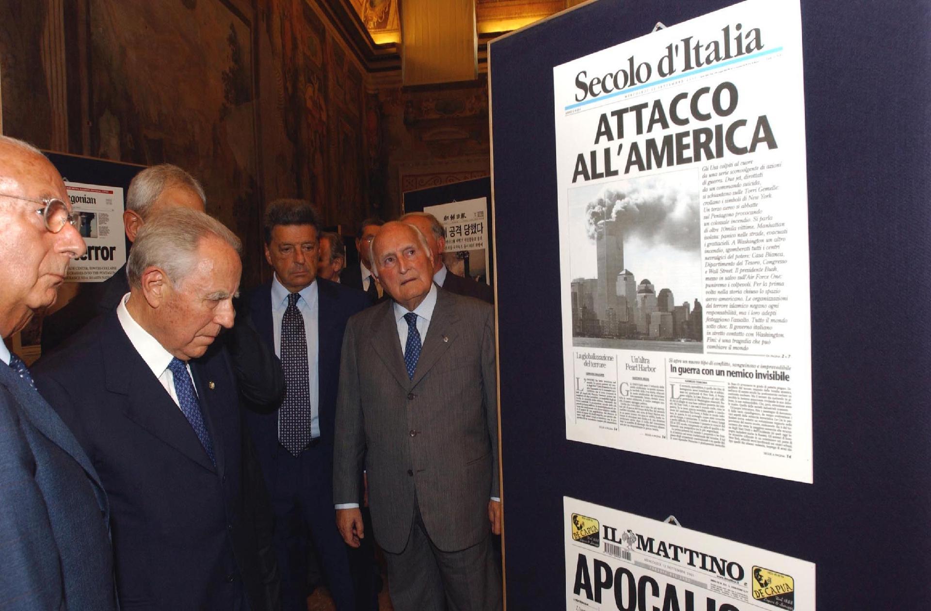 Intervento del Presidente della Repubblica all'inaugurazione della mostra "11 settembre 2001. Così il mondo l'ha visto", Roma, Palazzo Giustiniani