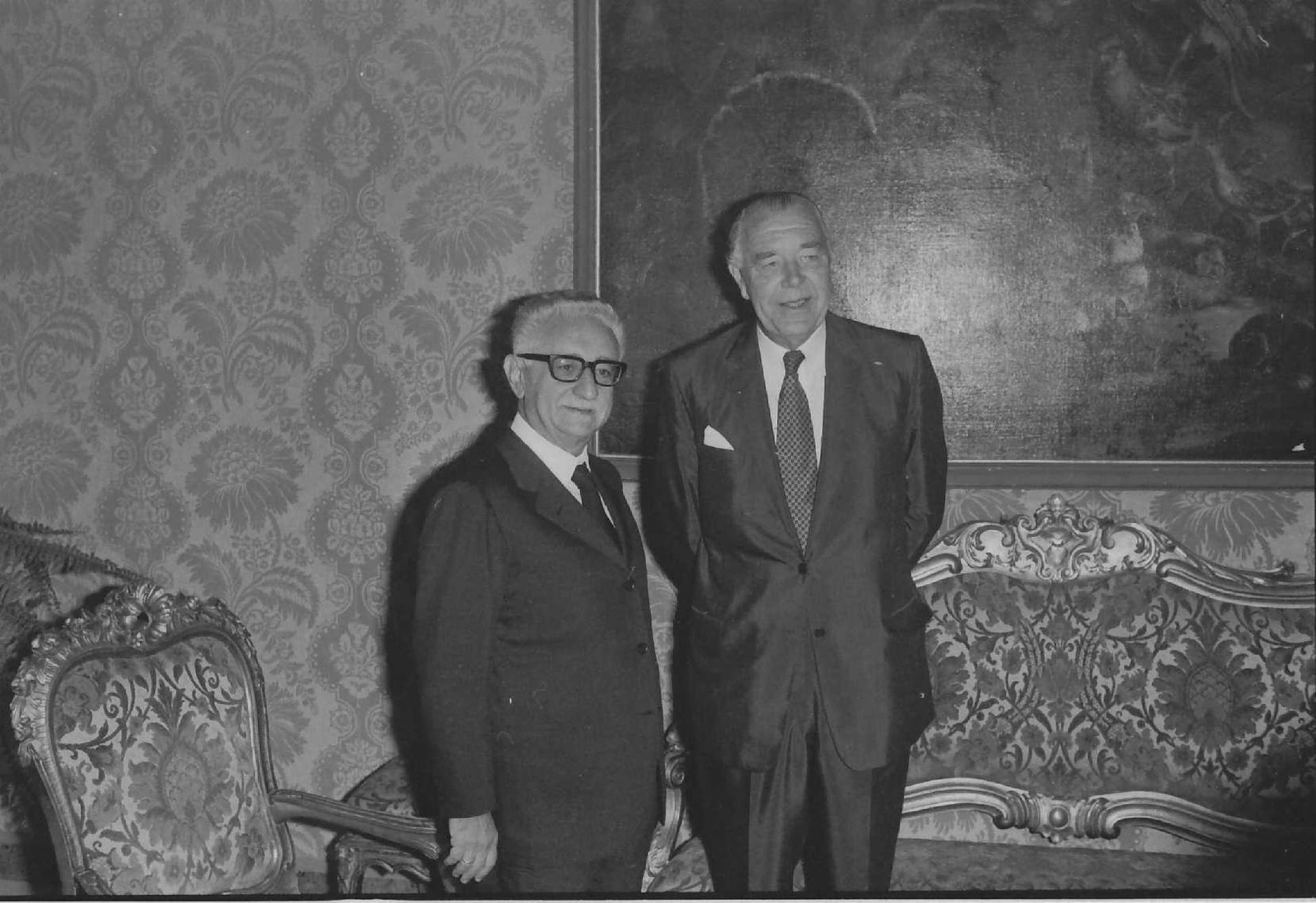 Il Presidente della Repubblica Giovanni Leone con Sua Altezza Reale il Principe Bertil di Svezia