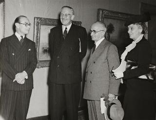 Visita del Presidente della Repubblica Luigi Einaudi alla mostra del pittore Turner (Roma, Palazzo Venezia)