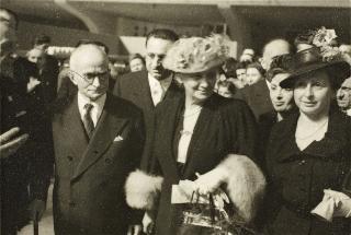 Il Presidente della Repubblica Luigi Einaudi all'inaugurazione della I° Esposizione internazionale del tessile e dell'abbigliamento a Torino