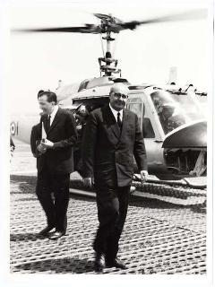 Il Presidente della Repubblica Giuseppe Saragat accompagnato dall'on. Giulio Andreotti partecipa all'esercitazione aerea &quot;Luce 1965&quot;,  Rivolto-Maniago (Udine)