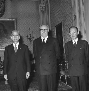 Visita ufficiale di Nobusuke Kishi, ex Primo Ministro del Giappone, con l'ambasciatore del Giappone a Roma Shigeru Yosano