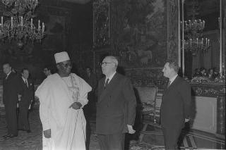 Il Presidente della Repubblica Giuseppe Saragat con il Presidente della Repubblica del Niger Sua Eccellenza Diori Hamani in visita ufficiale