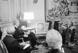 Giovanni Giovannini, presidente dell'Agenzia di stampa associata, con Paolo De Palma e Sergio Lepri dell'ANSA