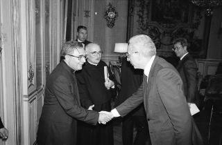 Incontro del Presidente della Repubblica Francesco Cossiga con  i partecipanti al Congresso internazionale per il XVI centenario della conversione di S. Agostino