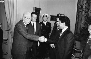 Il Presidente della Repubblica Francesco Cossiga riceve il Maggiore Abdussalam Jallud, primo ministro della Libia