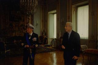 Il Presidente della Repubblica Francesco Cossiga riceve la visita di congedo dell'Ammiraglio Fulvio Martini, direttore del SISMI