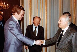 Il Presidente della Repubblica Oscar Luigi Scalfaro riceve Poul Nyrup Rasmussen, primo Ministro del Regno di Danimarca