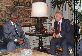 Incontro del Presidente della Repubblica Oscar Luigi Scalfaro con Hamid Al Gabid, segretario generale dell'Organizzazione della Conferenza islamica