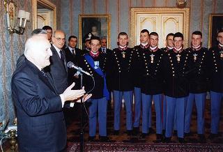 Delegazione di ufficiali ed allievi dell'Accademia Militare di Modena, in servizio di guardia d'onore al Palazzo del Quirinale
