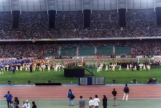 Bari, Stadio S. Nicola: intervento inaugurale del Presidente della Repubblica alla 13^ edizione dei Giochi del Mediterraneo