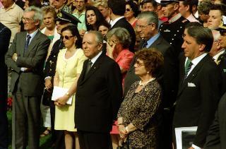 Il Presidente della Repubblica Carlo Azeglio Ciampi alla cerimonia di apertura al pubblico dei giardini del Palazzo del Quirinale, in occasione della Festa Nazionale della Repubblica