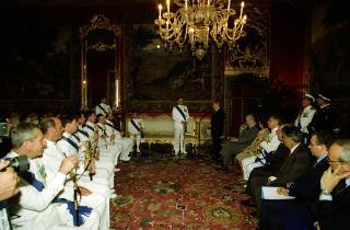 Incontro del Presidente della Repubblica Carlo Azeglio Ciampi con il  Capo di Stato Maggiore della Marina l'Ammiraglio di Squadra Umberto Guarnieri  in occasione della festa della Marina Militare