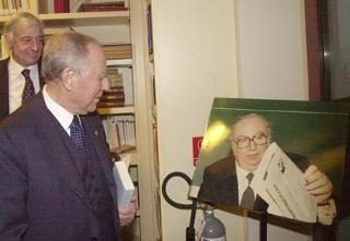 Il Presidente Ciampi insieme al Presidente della Fondazione Spadolini Cosimo Ceccuti visita la Sede della Fondazione