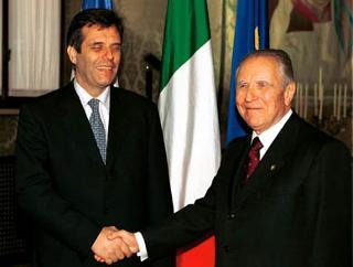 Il Presidente Ciampi con il Presidente della Repubblica Federale di Jugoslavia il Signor Vojislav Kostunica