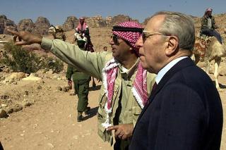 Il Presidente Ciampi in visita alla città di Petra, in Giordania
