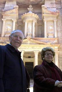 Il Presidente Ciampi e la moglie Franca in visita alla città di Petra