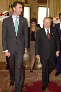 Il Presidente Ciampi con S.A.R. Filippo di Borbone, Principe delle Asturie al termine dell'incontro al Quirinale