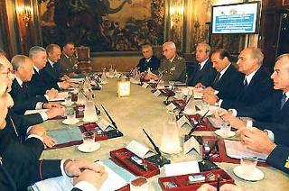 La riunione del Consiglio supremo di difesa presieduto dal Capo dello Stato Carlo Azeglio Ciampi