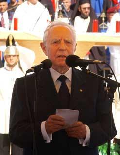 Il Presidente Ciampi durante il suo intervento sul Sacrario di El Alamein in occasione del 60° anniversario della battaglia