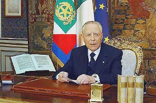Il Presidente Ciampi durante il Messaggio di fine Anno agli Italiani