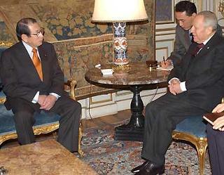Il Presidente Ciampi a colloquio con H.E. Tamisuki Watanuki, Presidente della Camera giapponese