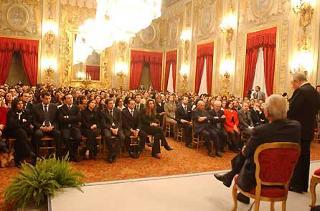 Il Presidente Ciampi rivolge il suo indirizzo di saluto ai nuovi Uditori Giudiziari durante la cerimonia svoltasi al Quirinale